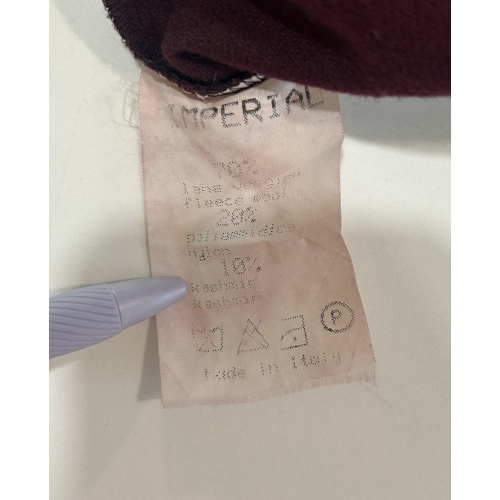 2000s Wool & Cashmere Burgundy Flare Pants Imperial Brand - Picture 6 of 6